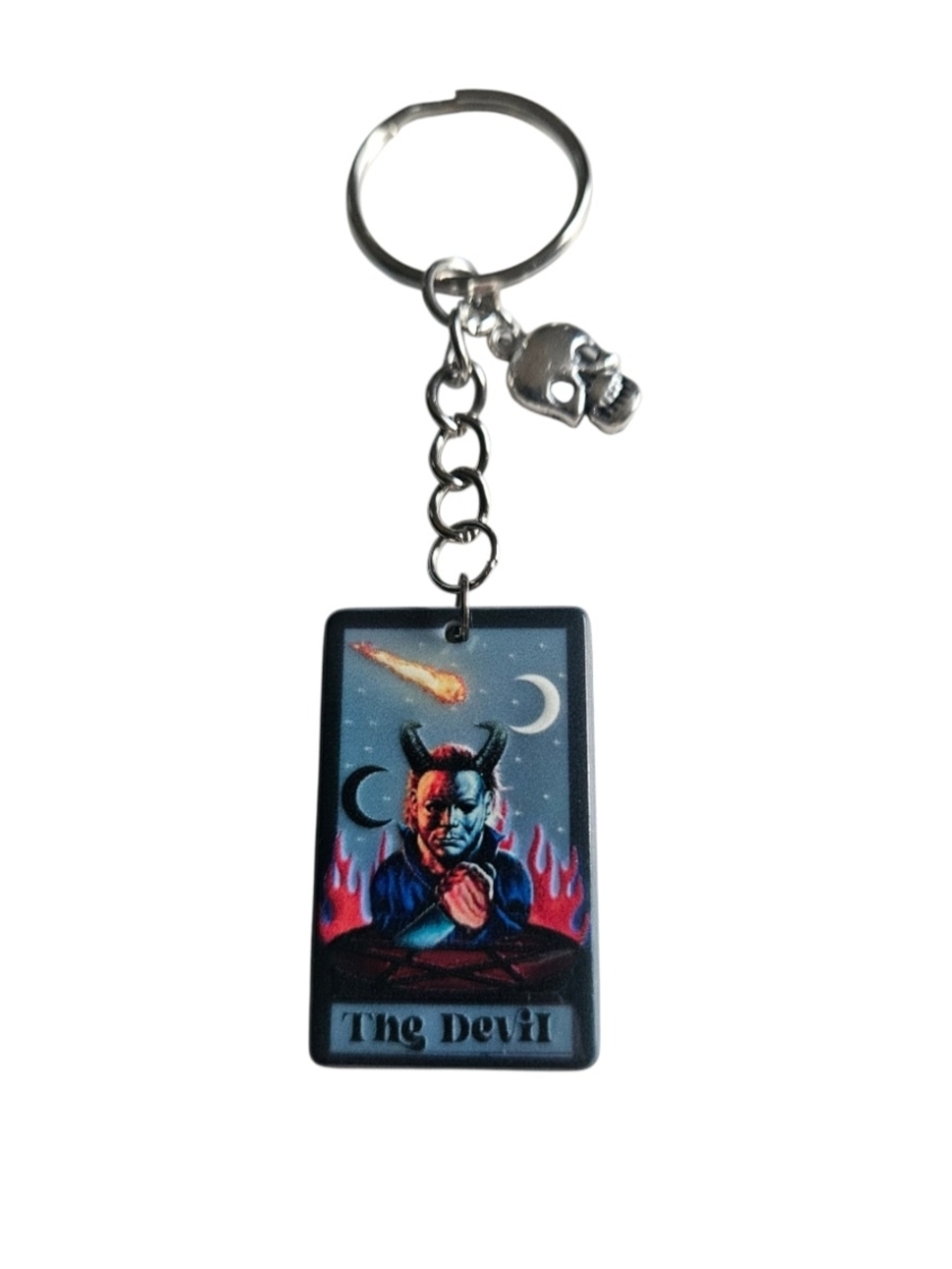 Michael Myers The Devil Tarot Card Keychain